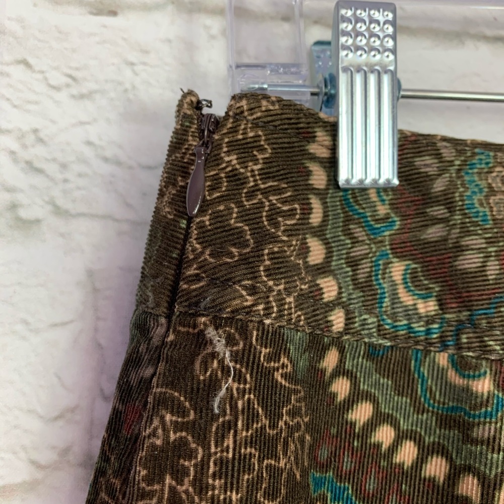 Loft Ann Taylor Paisley Corduroy Peasant Skirt 4 - Picture 3 of 5